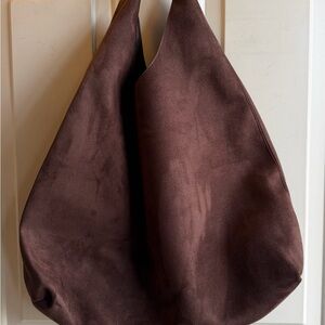 Gap Brown Vegan Suede Hobo Bag